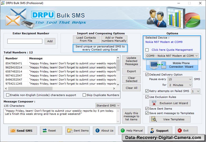 Bulk SMS Software for GSM Mobile Phones