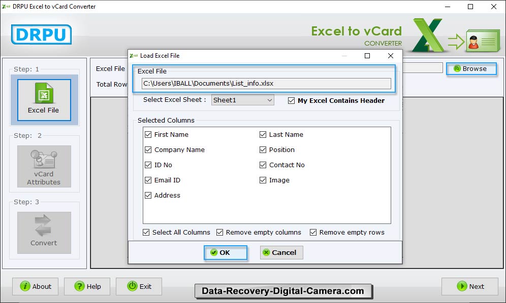 Excel to Windows Contacts Converter