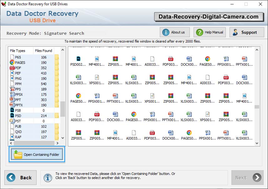 Open containing folder