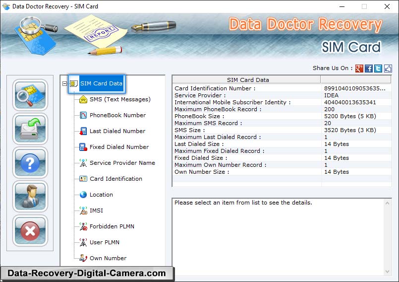 Software De la Recuperación De los Datos De la Tarjeta De Sim